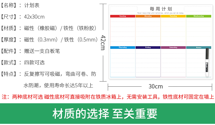 磁性計(jì)劃表